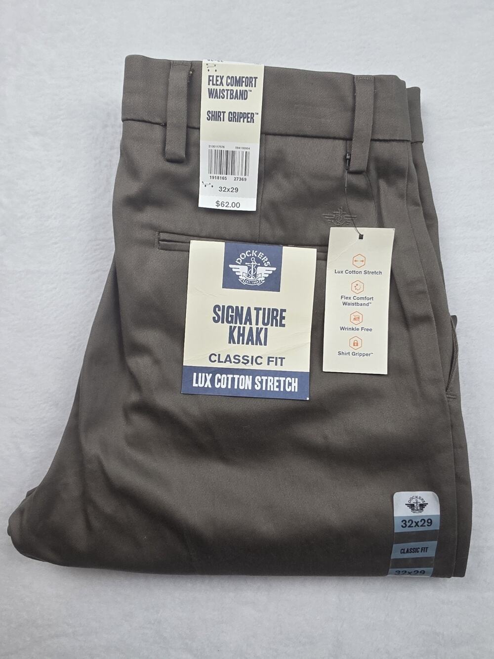 NWT Mens Dockers Classic Fit Signature Khaki Flex Lux Cotton Stretch 32x29